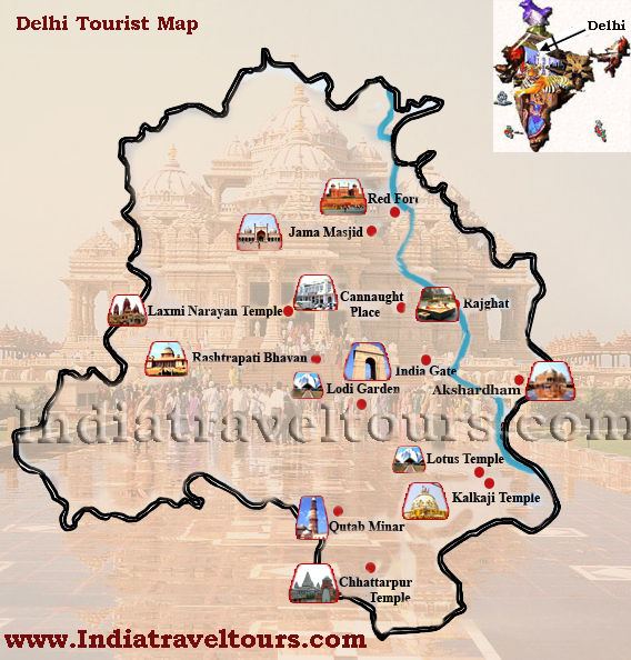 Delhi Tourism Places Delhi Tourist Map